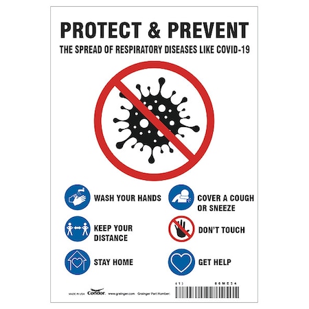 Zoro Select Decal, 10 in H, 7 in W, Vinyl, English, HWB762T1007 HWB762T1007