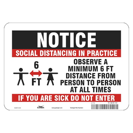 Zoro Select Hygiene Sign, 7" W x 7" H, English, Polystyrene, Red, White HWN832P0710