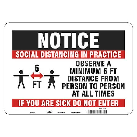 Zoro Select Hygiene Sign, 14" W x 10" H, English, Polystyrene, Black, Red, White HWN832P1014