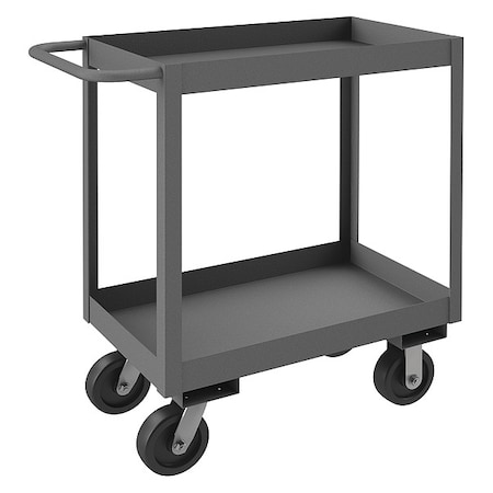 Durham Mfg Cart, Steel, 3,600 lb Load Capacity, 2 Shelves, 36 1/4 in L, 18 1/4 in W, 39 in H, Flat Handle RSC3-1830-2-3.6K-95