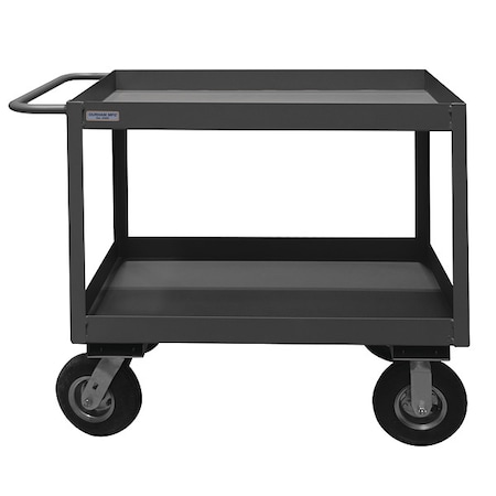 Durham Mfg Cart, Steel, 1,200 lb Load Capacity, 2 Shelves, 42 1/4 in L, 24 1/4 in W, 41 1/4 in H, Flat Handle RSC3-2436-2-8PN-95