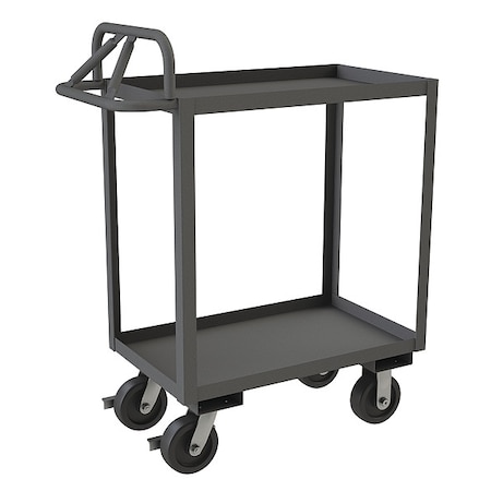 Durham Mfg Cart, Steel, 3,600 lb Load Capacity, 2 Shelves, 42 1/4 in L, 24 1/4 in W, 45 in H, Ergonomic Handle RSCE-2436-2-3.6K-95