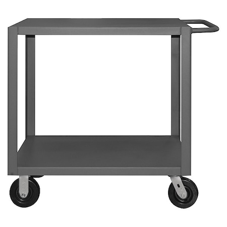 Durham Mfg Truck, Steel, 5,000 lb Load Capacity, 2 Shelves, 78 1/2 in L, 36 1/2 in W, 39 1/2 in H, Flat Handle HET-3672-2-5K-95
