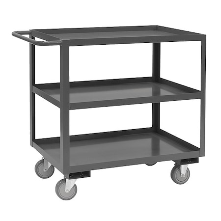 Durham Mfg Cart, Steel, 1,200 lb Load Capacity, 3 Shelves, 54 1/4 in L, 18 1/4 in W, 37 6/8 in H, Flat Handle RSC-1848-3-95