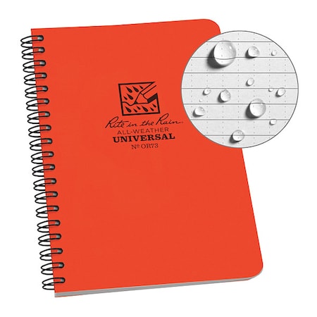 Rite In The Rain Notebook, Polydura, 4-5/8" x 7" Size OR73