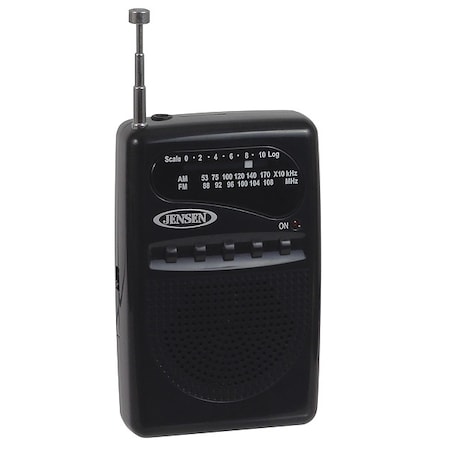 Jensen Radio, Black, 6" W, 6" D, 5-1/4" H MR-80