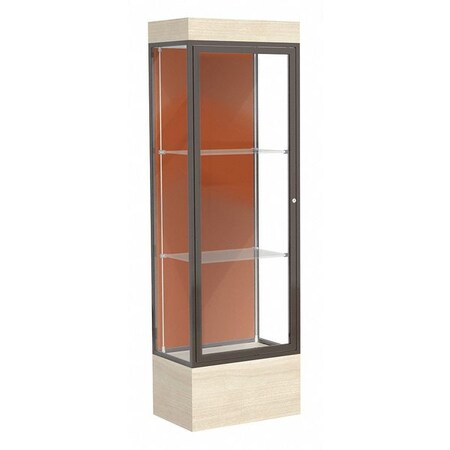 Waddell Display Lighted Floor Display Case 24x76x20, 12" Base, Bronze 93LFTC-BZ-CD