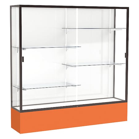 Ghent Spirit Floor Display Case 72x72x16, White, Bronze 376WB-BZ-OR