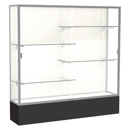 Ghent Spirit Floor Display Case 72x72x16, Plaque, Satin 376PB-SN-BK