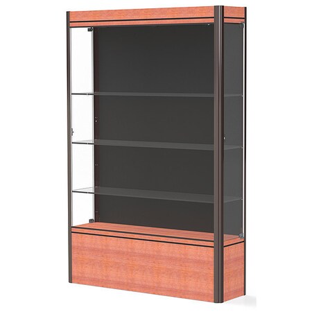Waddell Display Lighted Floor Display Case 48x72x14, Black, Cherry 602-BB-CHY-BZ