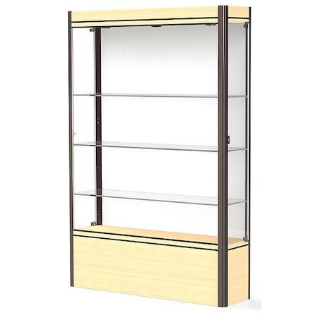 Waddell Display Lighted Floor Display Case 48x72x14, Maple 602-WB-LM-BZ