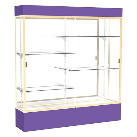 Ghent Lighted Floor Display Case 72x80x16, Mirror, Champange 3176MB-GD-PE