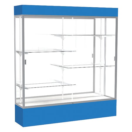 Ghent Lighted Floor Display Case 72x80x16, Mirror, Satin 3176MB-SN-RY