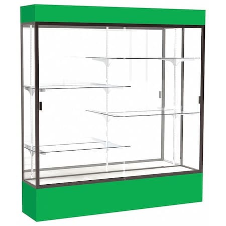 Ghent Lighted Floor Display Case 72x80x16, Mirror, Bronze 3176MB-BZ-KG