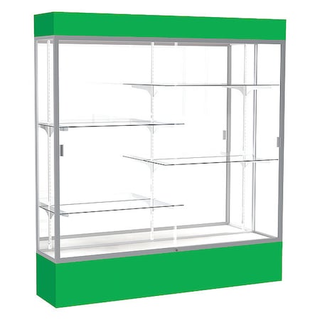 Ghent Lighted Floor Display Case 72x80x16, Mirror, Satin 3176MB-SN-KG