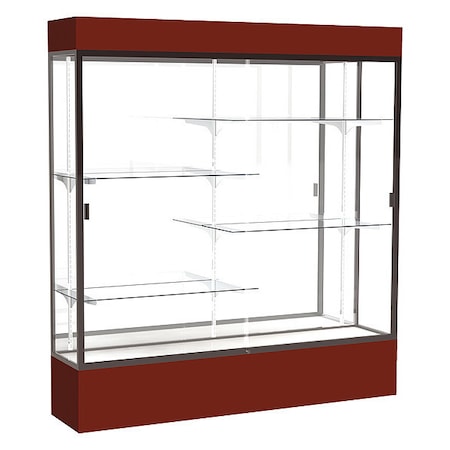 Ghent Lighted Floor Display Case 72x80x16, Mirror, Bronze 3176MB-BZ-MN