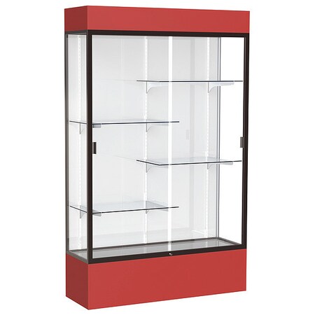 Ghent Lighted Floor Display Case 48x80x16, White 3174WB-BZ-RD