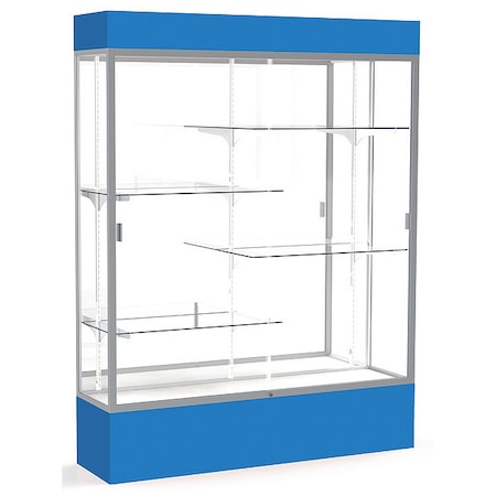 Ghent Lighted Floor Display Case 60x80x16, Mirror, Satin 3175MB-SN-RY