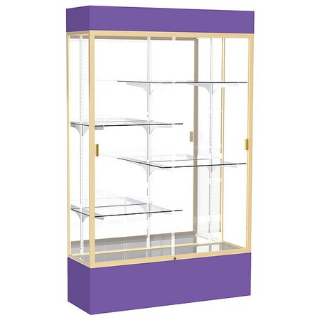 Ghent Lighted Floor Display Case 48x80x16, Mirror 3174MB-GD-PE