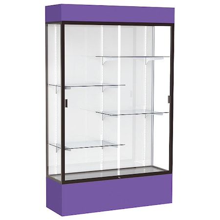 Ghent Lighted Floor Display Case 80"H x 48"W x 16"D, Purple 3174WB-BZ-PE