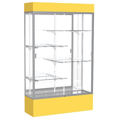 Ghent Lighted Floor Display Case 48x80x16, Mirror 3174MB-SN-GR