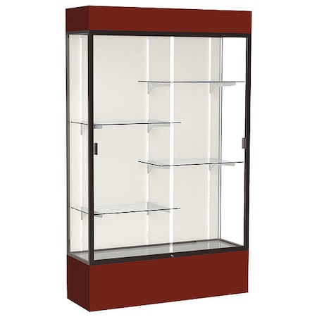 Ghent Lighted Floor Display Case 48x80x16, Plaque 3174PB-BZ-MN