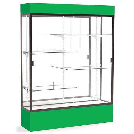 Ghent Lighted Floor Display Case 60x80x16, Mirror, Bronze 3175MB-BZ-KG