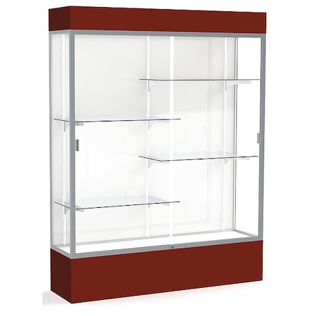 Ghent Lighted Floor Display Case 60x80x16, White, Satin 3175WB-SN-MN