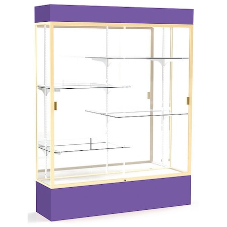 Ghent Lighted Floor Display Case 60x80x16, Mirror, Champange 3175MB-GD-PE