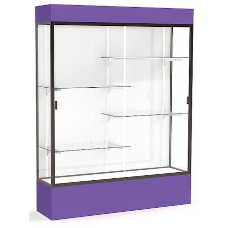 Ghent Lighted Floor Display Case 60x80x16, White, Bronze 3175WB-BZ-PE