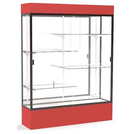 Ghent Lighted Floor Display Case 60x80x16, Mirror, Bronze 3175MB-BZ-RD