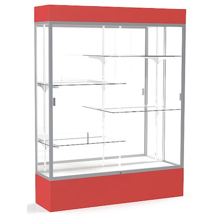 Ghent Lighted Floor Display Case 60x80x16, Mirror, Satin 3175MB-SN-RD