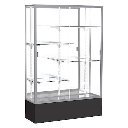 Ghent Spirit Floor Display Case 48x72x16, Mirror, Satin 374MB-SN-BK