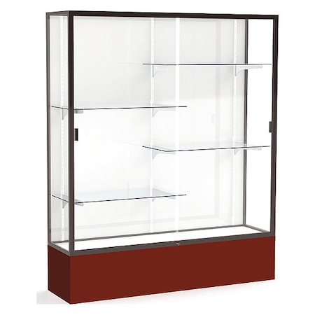 Ghent Spirit Floor Display Case 60x72x16, White, Bronze 375WB-BZ-MN