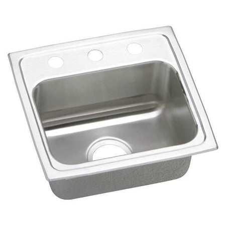 Elkay Sink SS 1 Bowl, 17x16x10, 2 Faucet Hole DLR1716102
