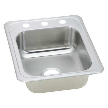 Elkay Bottle Fill Stat Fltr, Ezh2O, w/V Bilvl Ad, Drop-In Mount, 1 Hole, 14" x 15.75", Brushed Satin CR17211