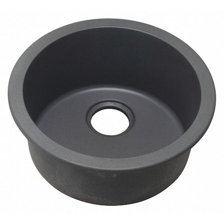 Elkay Sink Quartz, 16", Flat Bottom, Gray ELG16FBGY0