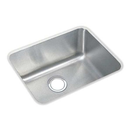 Elkay Sink, Undermount Mount, 0 Hole, 18" x 14", Lustrous Satin ELUH1814