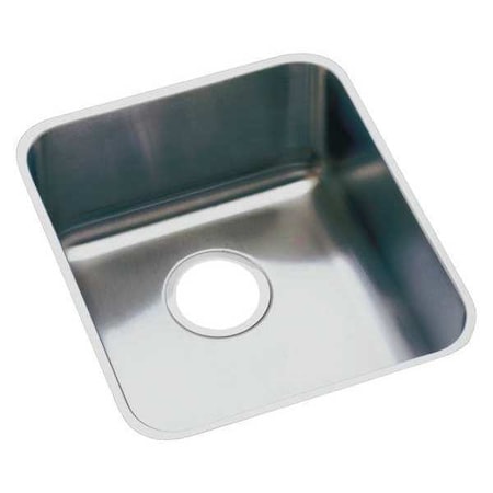 Elkay Sink, Undermount Mount, 0 Hole, 16" x 16", Lustrous Satin ELUH1616