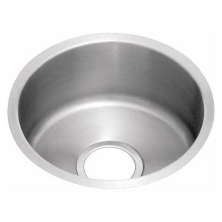 Elkay Sink, Undermount Mount, 0 Hole, 16" x 16", Lustrous Satin ELUH16FB