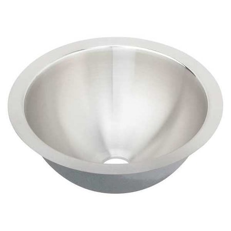 Elkay Sink, Undermount Mount, 0 Hole, 16" x 16", Lustrous Satin ELUH16LV