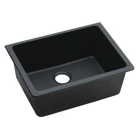 Elkay Sink, Undermount Mount, 0 Hole, 22.319" x 16.409", Black ELGU2522BK0