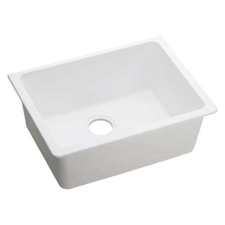 Elkay SINK, Undermount Mount, 0 Hole, 22.319" x 16.409", White ELGU2522WH0