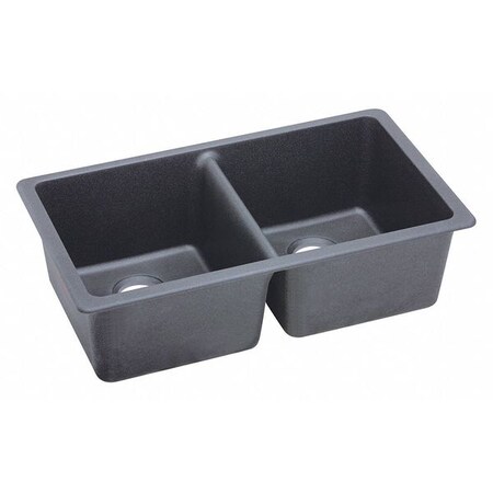 Elkay Sink Quartz, 2 Bowls 33x22 Dusk Gray ELGU3322GY0