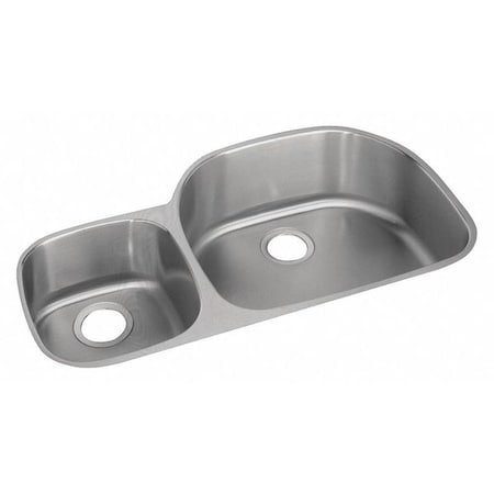 Elkay Sink SS 2 Bowl, Undermount Drain and Grid ELUH3621LDBG