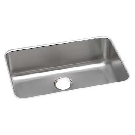 Elkay Sink, Undermount Mount, 0 Hole, 24" x 16", Lustrous Satin ELUH2416