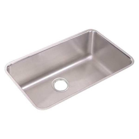 Elkay Sink, Undermount Mount, 0 Hole, 28" x 16", Lustrous Satin ELUH281610