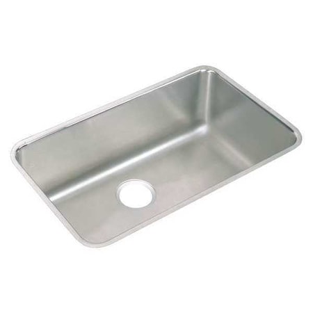 Elkay Sink, Undermount Mount, 0 Hole, 28" x 16", Lustrous Satin ELUH281612