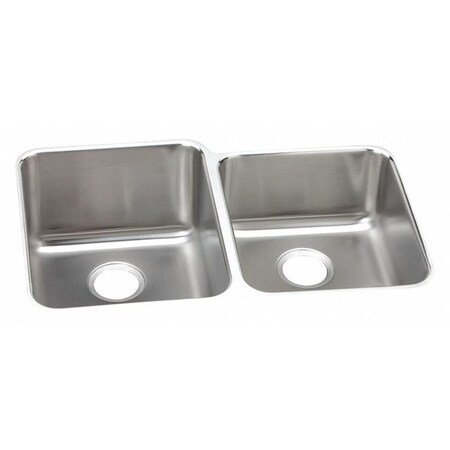 Elkay Undermount Dbl Sink, SS, 31.25x20.5x5.375 ELUHAD312055R