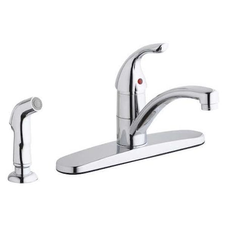 Elkay Sink, SS, 2 Bowl, 33"x22, Faucet 3 Hole, Lever Handle, 4 Hole Residential / Commercial LK1001CR